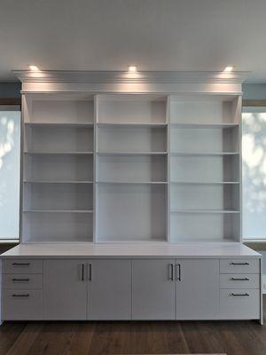 Custom office wall unit - Margo Brown Interiors and ABV Wood and Design Corp front.