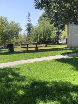 Tables with bbq pits