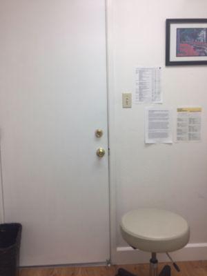 Behind this *2nd door* is another person  and they can hear *everything* going on in your appointment - talk about breach of confidentiality