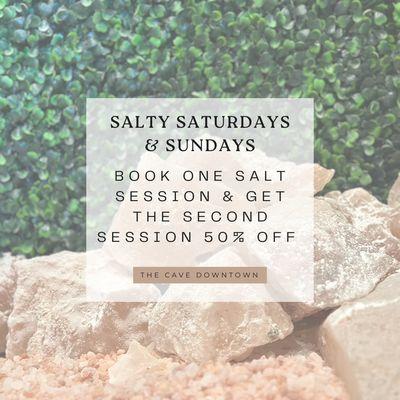 Book one salt session and get the second session 50% OFF