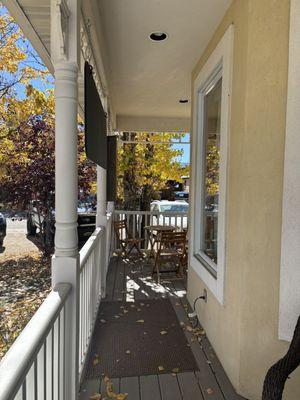 Perfect spot to enjoy the foliage and sip coffee