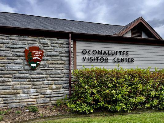 The Oconaluftee Visitors Center, Cherokee, NC.