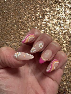 Talk about amazing "nail art" I wanted a 70's theme for my bday party and Lupita hit a home run!