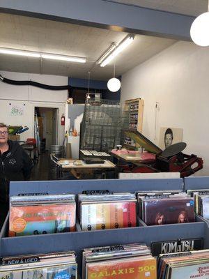 Records and a 150 year old letter press used in the business