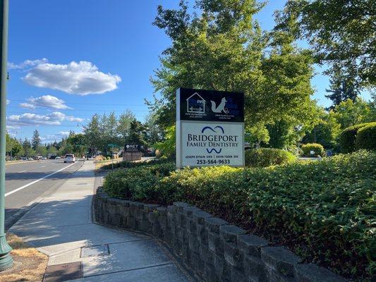 Sign and Entrance from Bridgeport Way.