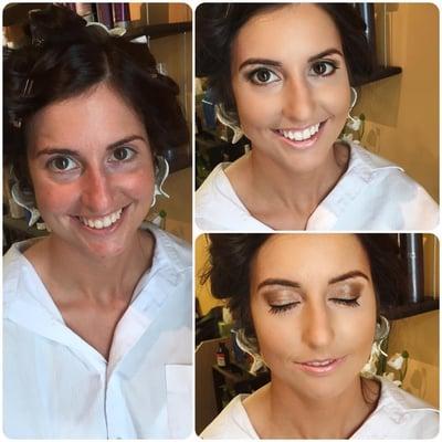 Airbrush, bride, wedding makeup, before and after, salon lofts, ellisville, mo