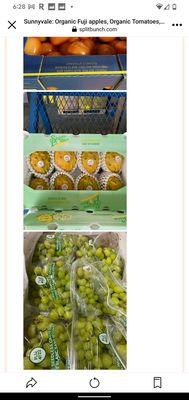 Yellow dragon fruit was sweet like honey. ARRA green grapes were very sour. Only the baby would eat them.