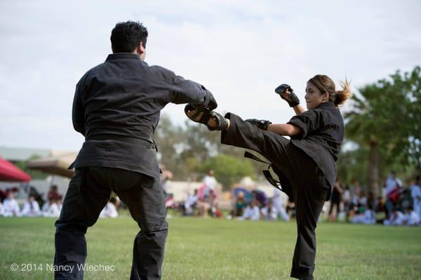 Black belt sparring