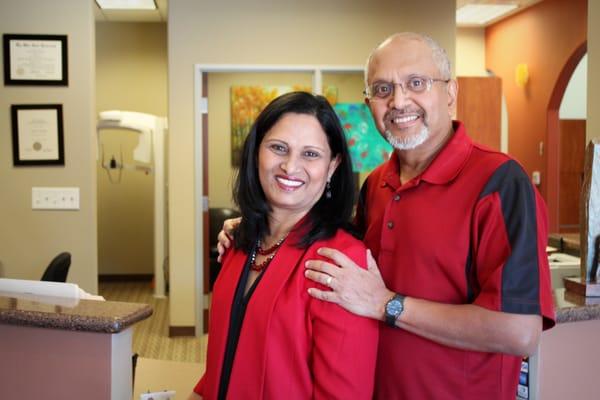 Dr. Lakshmi Chittajallu and her husband, Shyam Chittajallu.