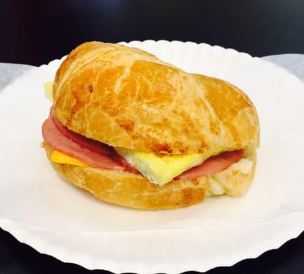 Ham Egg and Cheese croissant! The bread is made in house everyday!