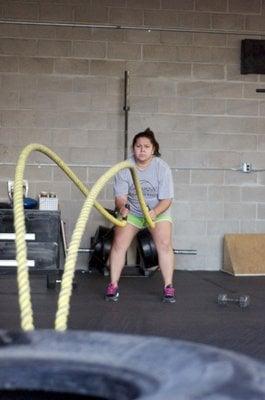 YOLO! Yolanda making it happen on the battle ropes