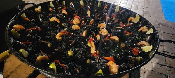 Paella Negra made with squid ink is amazing