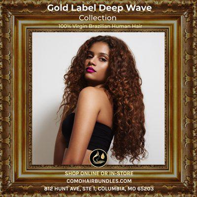 CoMo Gold Label Deep Wave Hair Extensions. The highest quality 100% Virgin Brazilian human hair.