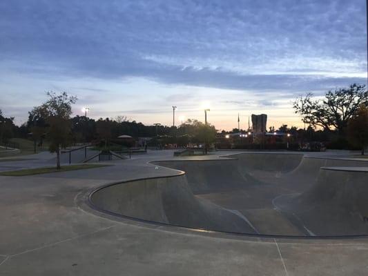 Skate park and Rockwall.