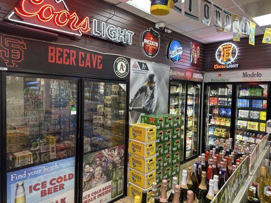 Coldest beer cave with variety of beers