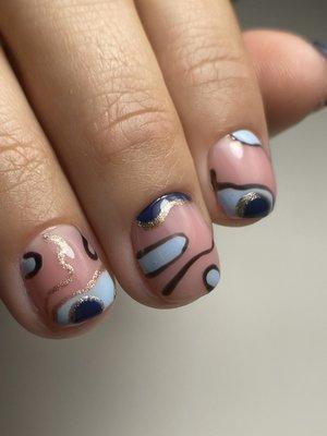 Russian manicure with art