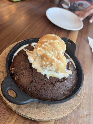 Chocolate Brownie, vanilla ice cream, caramel sauce