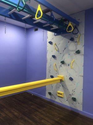 Sensory gym - climbing wall and adjustable balance beam