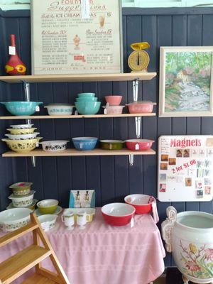 Vintage Pyrex display.