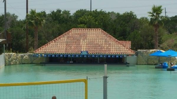 pics from the water park and hamburger and onion rings. have a swim up bar for the adults. The Frozen pina colada was really good.