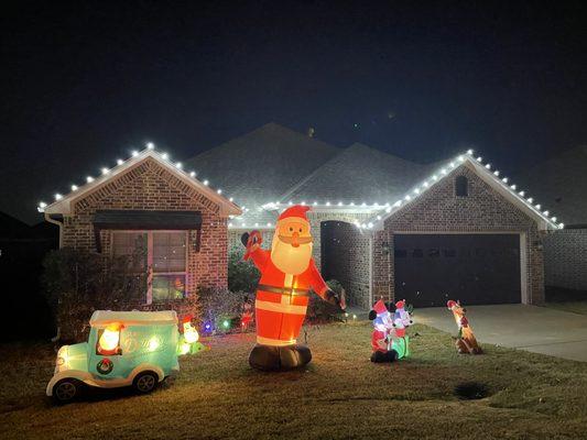 Cool white Christmas lights we provided and installed!