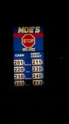 Awesome gas price if your paying cash!