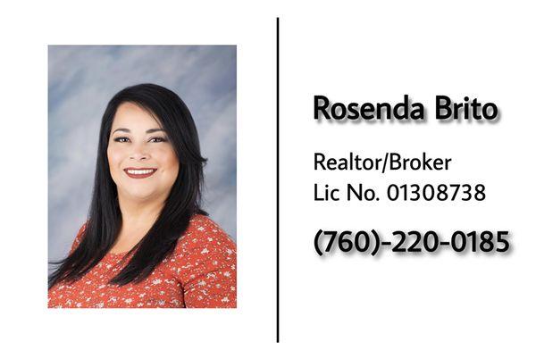 Our Broker Mrs.Rosenda Brito.