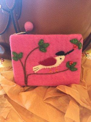 Felt Bird Zip Purse