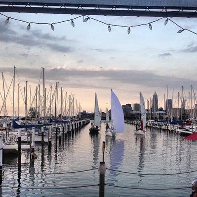 Wednesday night races/view from restaurant patio.