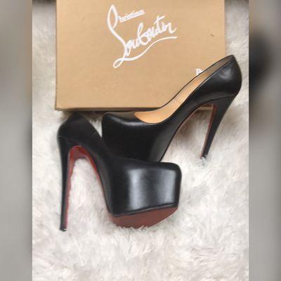 Black Leather Christian Louboutin Heels