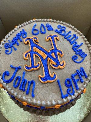 1 week later, a cake for a friends 60th to be devoured at Citifield. It was a BIG HIT...not a crumb left.