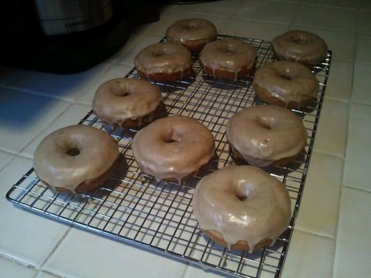 Pumpkin Donuts with Maple Glaze