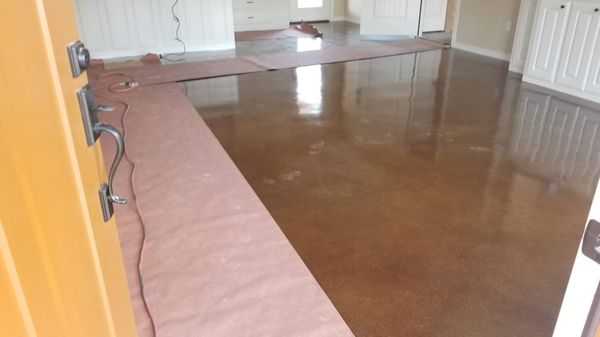 Custom stained concrete floors