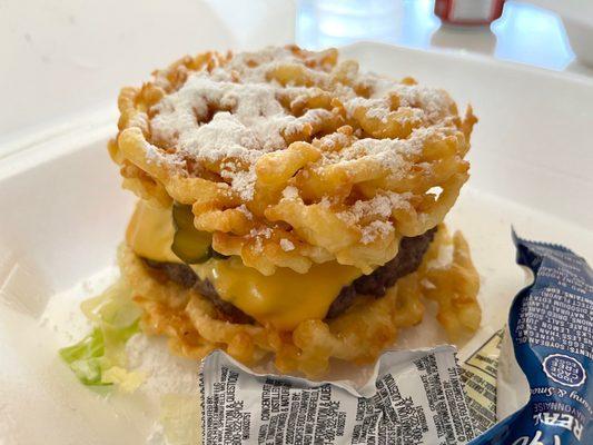 Funnel cake burger