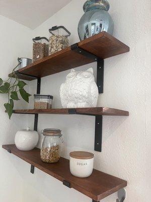 Farm style shelves