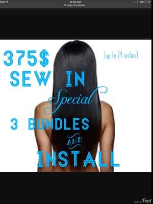 March madness sew in special install and 3 bundles up to 24 375$