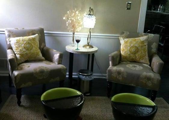 Come in and get a relaxing pedicure in our comfortable pedicure area.