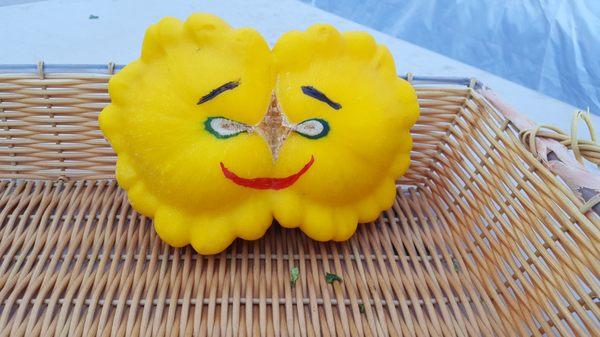 We really do know how to have a good time, pattypan person by Forever Yong Farm!