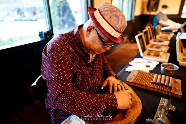 Hand rolled cigars with Robert Marrtinez