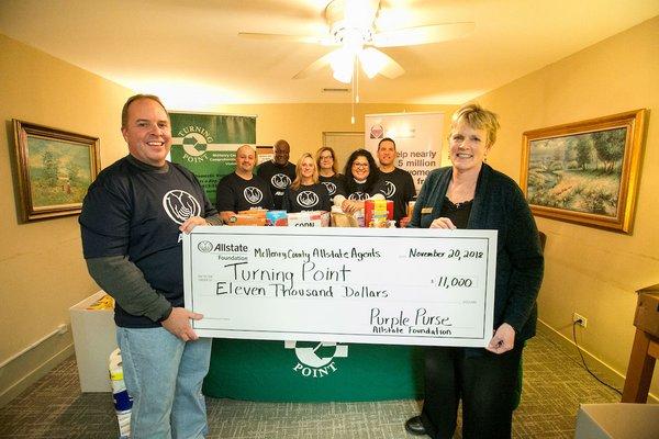 Turning Point received a$11,000 Allstate Foundation Helping Hands grant.