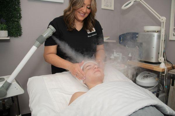 Steam included in most facials.