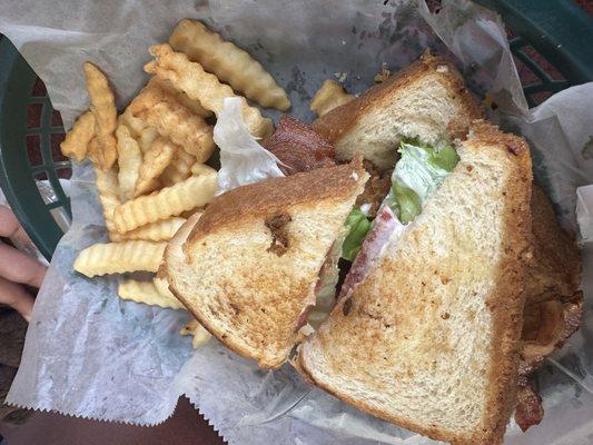 Chicken club and fries