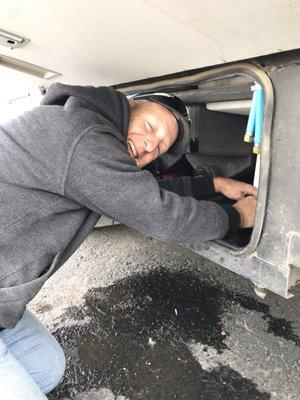 Brian met us at the laundromat on our way thru Rapid City...got our broken water line fixed quickly and got us back on the road. Fair, too!