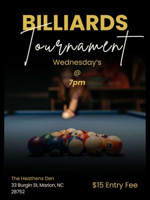 Pool tournament hosted weekly