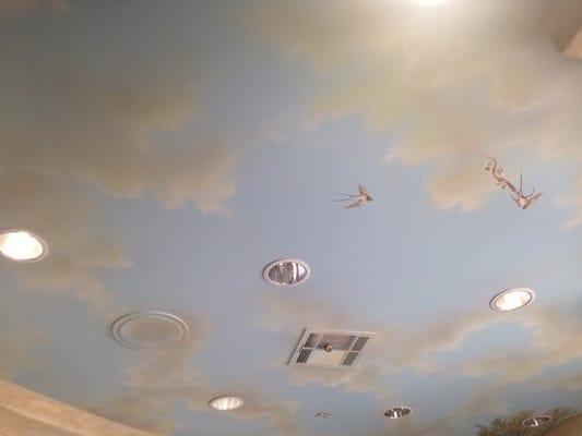 Ceiling in waiting room.