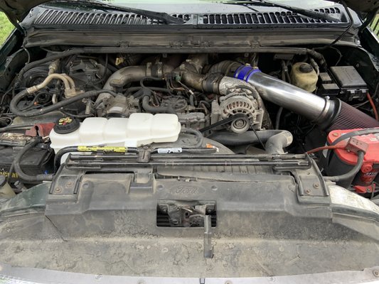 Engine bay before wash