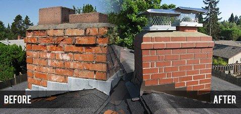 Brick chimney restoration