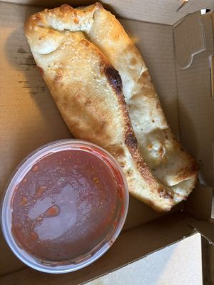 Original calzone, not so big, perfect for one person but told it was huge , enough for at least two people.