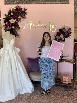 I celebrate saying yes to my dress at Moliere Bridal.