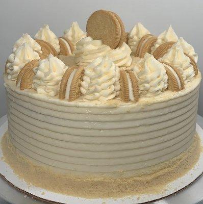 Vegan Golden Cookies and Cream Cake